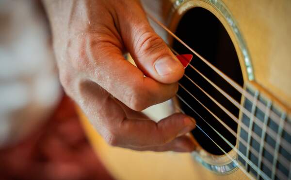 Plectrum vasthouden